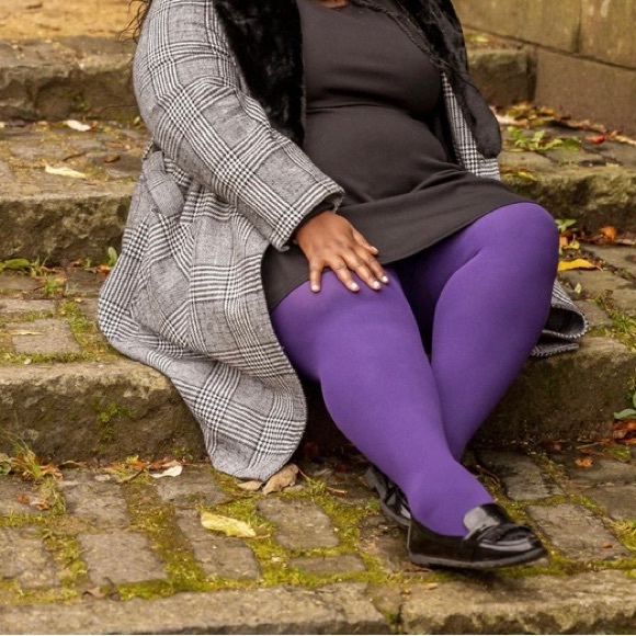 Ladies opaque purple Tights - BRAND NEW- Size G - Picture 2 of 5